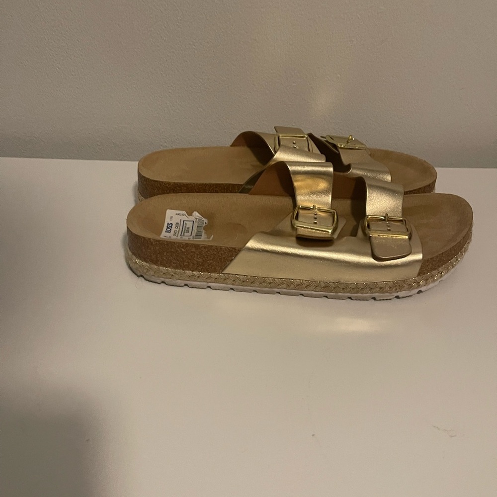 Gold Sandals with Buckle Straps - Picture 5 of 5